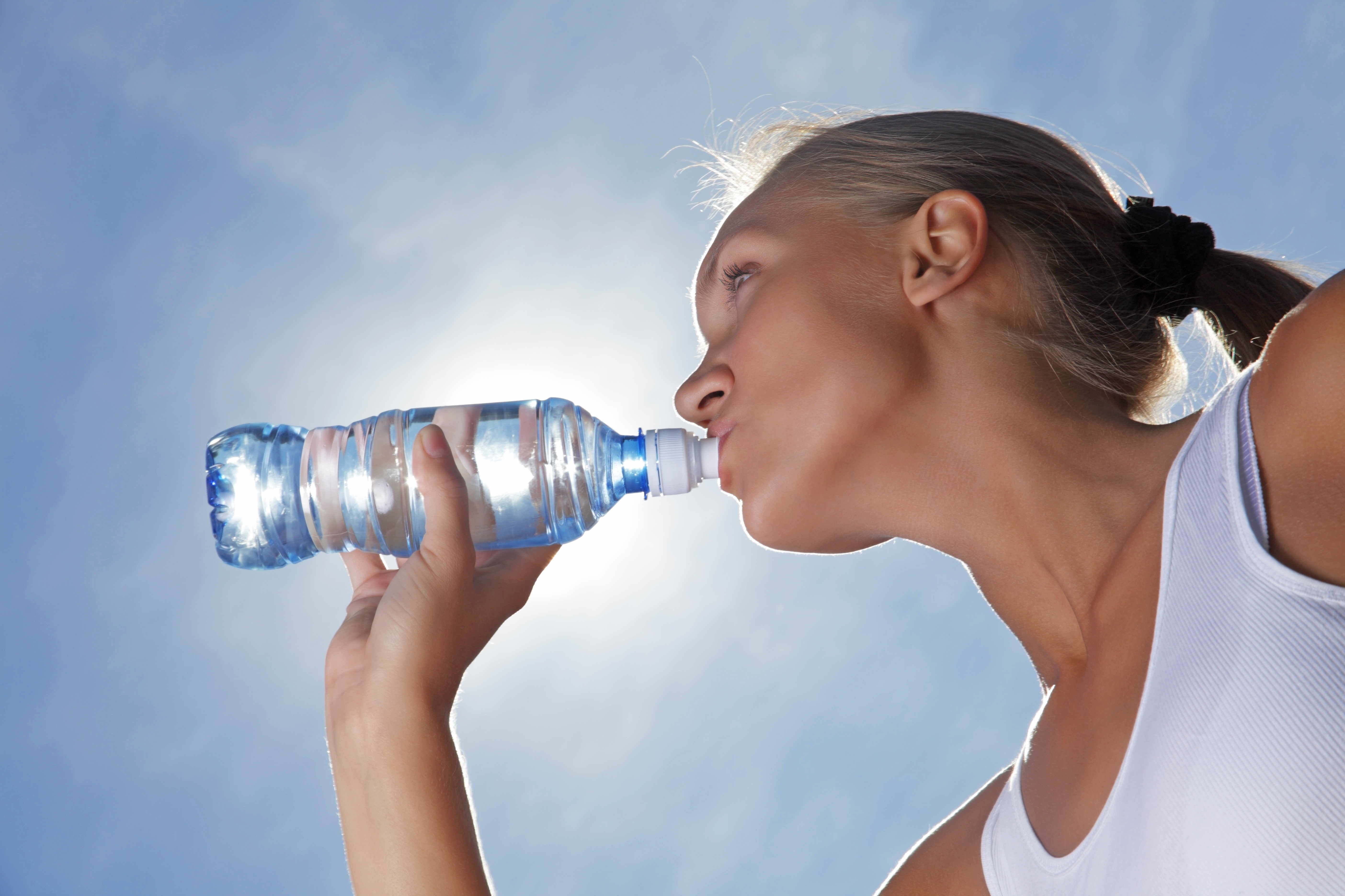 beauty girl drink water